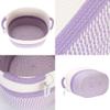 Hinwo Oval Cotton Rope Storage Basket Collapsible Nursery Storage Box Container Organizer with Handles, 16 x 13 inches, Off White and Lavander view 4