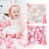GOGOSO 100 pcs 2.16inch White Beige Clear Ball Pit Balls with 100 pcs 2.16 inch 2 Pink White Plastics Balls view 1