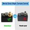 Aideepen [6-Pack] MG996R Metal Gear High Speed Torque Digital Servo Motor for JR RC Helicopter Car Boat Robot view 3