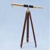 SIFAAT WORLD 60 Inches Floor Standing Admirals Solid Brass Black Leather Marine Telescope, Nautical Home Decor Fully Functional Decorative Maritime Telescopes with Wooden Tripod Stand view 4