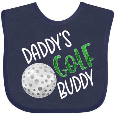 inktastic Daddy's Golf Buddy with Golf Ball Baby Bib Navy Blue 3ac67