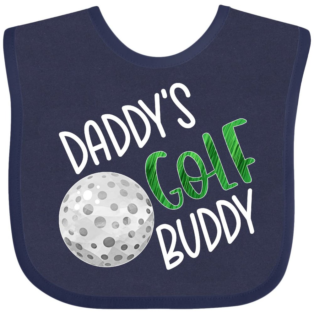inktastic Daddy's Golf Buddy with Golf Ball Baby Bib Navy Blue 3ac67