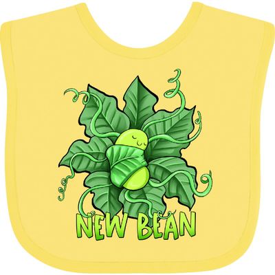 inktastic New Bean Cute Sleeping Bean in Leaves and Vines Baby Bib Navy Blue 3a4e5