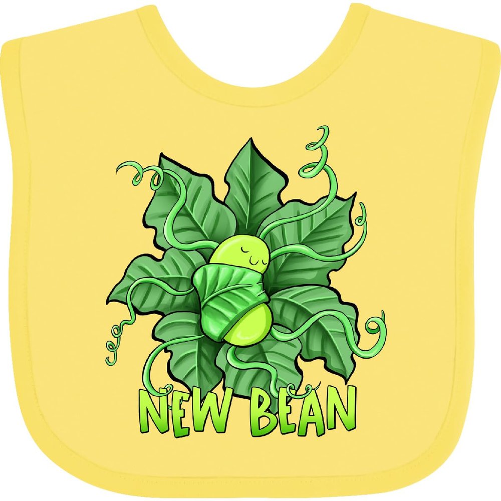 inktastic New Bean Cute Sleeping Bean in Leaves and Vines Baby Bib Navy Blue 3a4e5