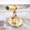 Golden Polish Size 8 Inch Nautical Telescope Shinny Brass Alidade with Compass 10 Inch Globe Table Decor and Gift view 4