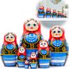 Nesting Dolls Set of 7 pcs - Matryoshka Dolls in Polish Costumes with Ornaments Made in Poland - Baboushka Nesting Dolls in Women Polish Dress view 1