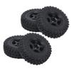 VGEBY RC Tire Set,4PCS 2401 RC Short Course Truck Tires Aluminum Alloy Wheel and Rubber Tire for Axial SCX24 1/24 RC Car Accessories (Black) Car Model Accessory view 1