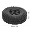 VGEBY RC Tire Set,4PCS 2401 RC Short Course Truck Tires Aluminum Alloy Wheel and Rubber Tire for Axial SCX24 1/24 RC Car Accessories (Black) Car Model Accessory view 2