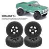 VGEBY RC Tire Set,4PCS 2401 RC Short Course Truck Tires Aluminum Alloy Wheel and Rubber Tire for Axial SCX24 1/24 RC Car Accessories (Black) Car Model Accessory view 3