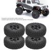 VGEBY RC Tire Set,4PCS 2401 RC Short Course Truck Tires Aluminum Alloy Wheel and Rubber Tire for Axial SCX24 1/24 RC Car Accessories (Black) Car Model Accessory view 4