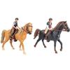 Hiawbon People Horse Riding Figurine Realistic Riding People Action Figure Plastic Horse Rider Model for Farm Animal, Set of 2 view 1