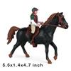Hiawbon People Horse Riding Figurine Realistic Riding People Action Figure Plastic Horse Rider Model for Farm Animal, Set of 2 view 3