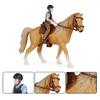 Hiawbon People Horse Riding Figurine Realistic Riding People Action Figure Plastic Horse Rider Model for Farm Animal, Set of 2 view 4