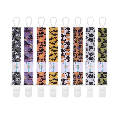 babygoal Baby Halloween Pacifier Clips 8 Pack, Pacifier Holder Clips Fits for Most Pacifier and Binkies 8PS32-B