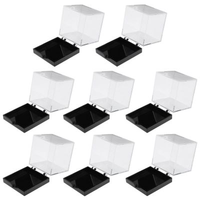 8 Pcs Cube Plastics Box with Base Specimen Box Plastics Toy Showcase Dolls Display Box for Countertop Table Action Figures Toys Rock Collectibles