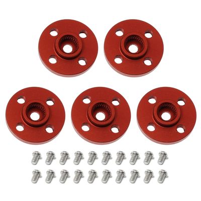 SQXBK 25T Servo Arm 5PCS 25T Round Type Servo Horn Robot Arm Aluminum Alloy CNC Standard Metal Rocker Servo Accessories Disc Steering Arm for RC Model Car Robot Boat Airplane Red