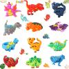 Chalyna 24 Packs Dinosaur Rubber Rings Soft Dino Cupcake Ring Dinosaur Cupcake Topper Bulk for Boys Kids Birthday Christmas Party Favors Supplies Gift view 1