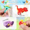 Chalyna 24 Packs Dinosaur Rubber Rings Soft Dino Cupcake Ring Dinosaur Cupcake Topper Bulk for Boys Kids Birthday Christmas Party Favors Supplies Gift view 3
