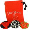 DIRTBAG All Star Footbag 3 Pack with Pouch, 100% Handmade, Premium Quality, Bright Vivid Colors, Signature Carry Bag - Orange/Black/Orange view 1