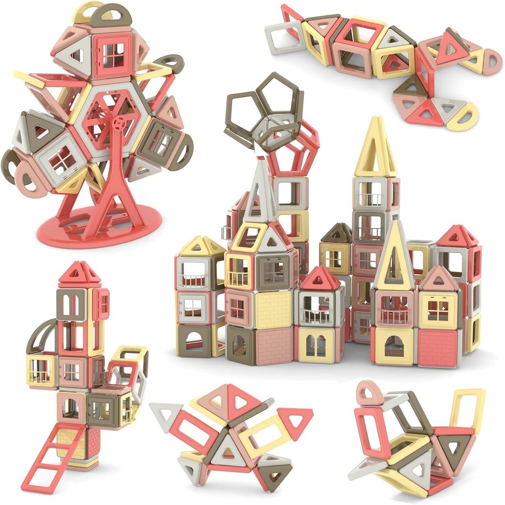 ASOK 149 Piece Magnetic Blocks Building Tiles Educational Construction Toy Set STEM Playset for 3 4 5 6 7 Years Old Boys Girls Gifts