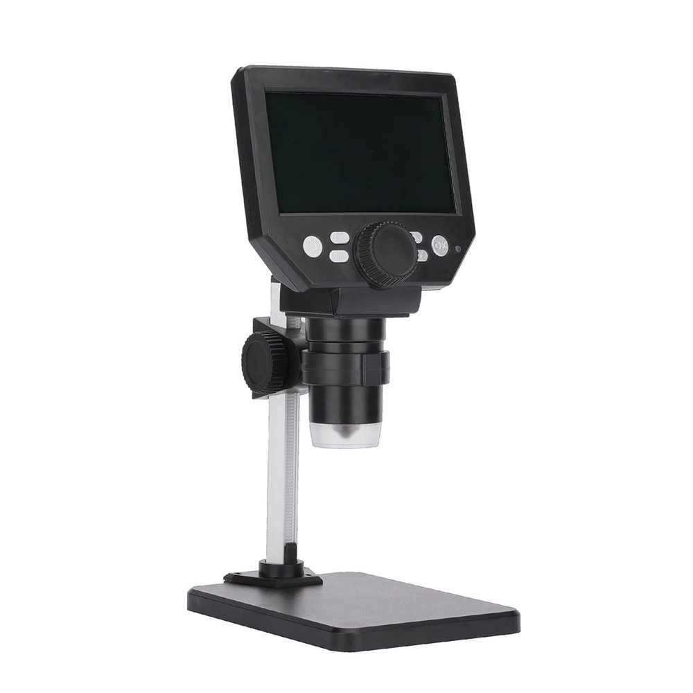 TYZK Microscope Kit Microscope 4.3 Inch Large Base Display 8MP 1-1000X Continuous Amplification Magnifier Microscope Lens Adapters (Color : Al and Plastic Stent, Magnification : 1000X)