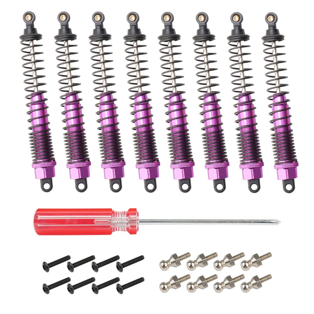 Rchobbytop 8pcs Aluminum Shocks Absorber 188004 (108004) for HSP 94111 94188 94108 Redcat Volcano Epx/epx PRO Volcano S30 RC 1/10 Monster Truck 128mm Dampers Assembled Replacement Parts, Purple