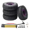 Rchobbytop 4PCS RC Tire 1.9 Inch Tires and Beadlock Wheels Set Off Road All Terrains OD 120mm Tyre for 1/10 RC Rock Crawler Traxxas TRX-4 T4 SCX10 90047 AXI03007 RC4WD D90 D110 TF2 Tamiya CC01, Purple view 1