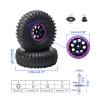 Rchobbytop 4PCS RC Tire 1.9 Inch Tires and Beadlock Wheels Set Off Road All Terrains OD 120mm Tyre for 1/10 RC Rock Crawler Traxxas TRX-4 T4 SCX10 90047 AXI03007 RC4WD D90 D110 TF2 Tamiya CC01, Purple view 2