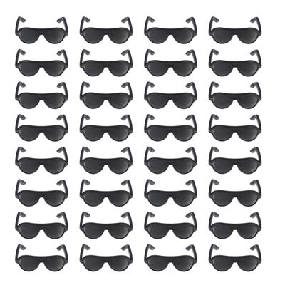 TOYANDONA 80pcs Doll Sunglasses Mini Plastic Dolls Sunglasses Black for Dollhouse DIY Crafts Dollhouse Accessories Decorate, 3X2.6X1CM