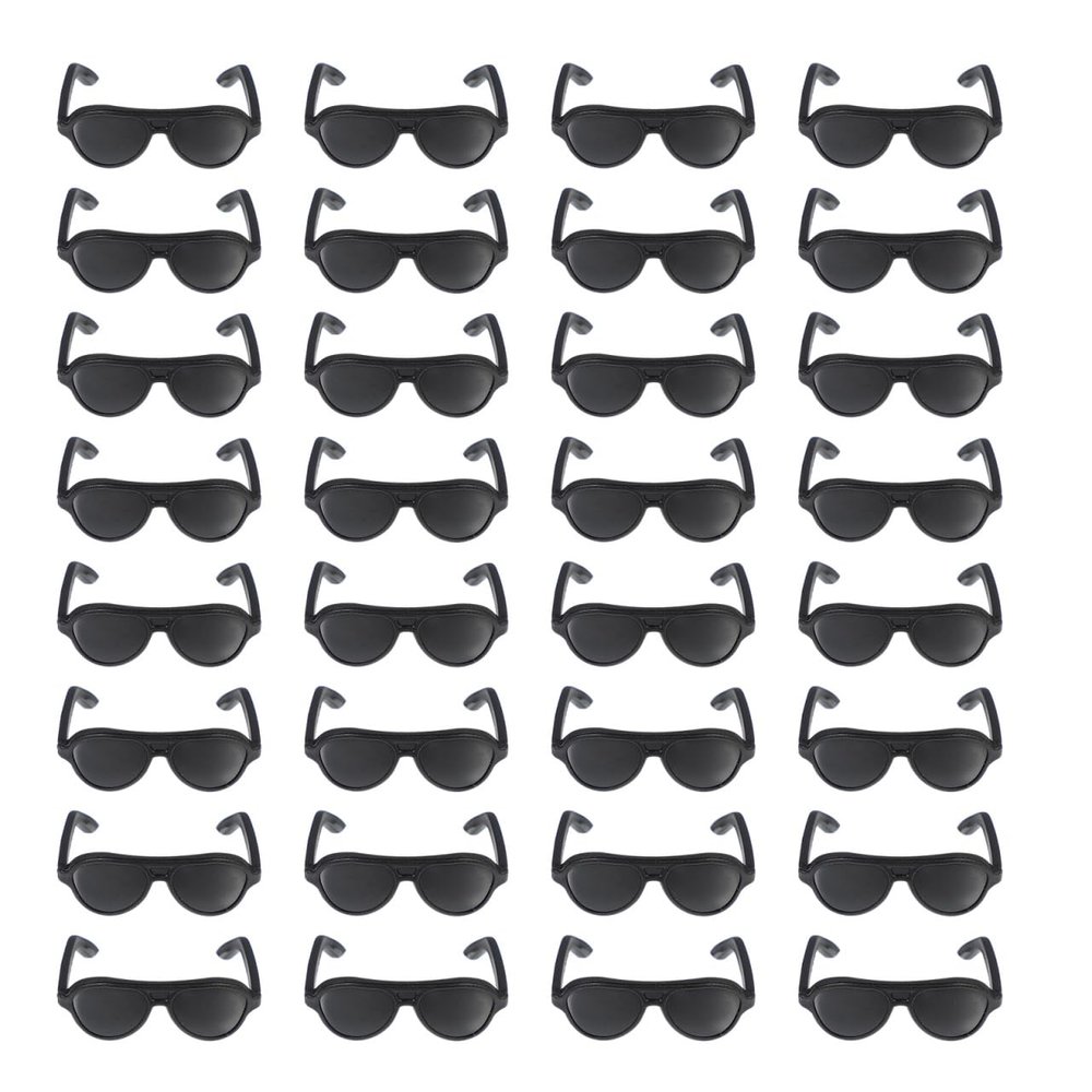 TOYANDONA 80pcs Doll Sunglasses Mini Plastic Dolls Sunglasses Black for Dollhouse DIY Crafts Dollhouse Accessories Decorate, 3X2.6X1CM