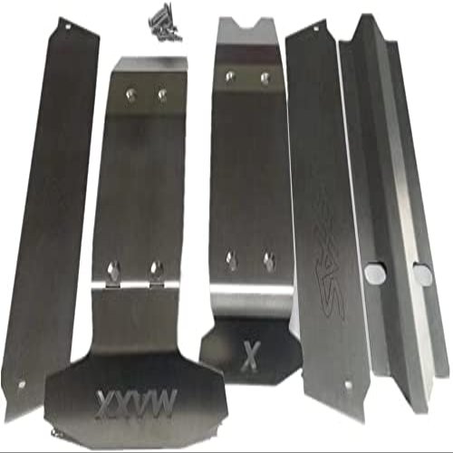 for Traxxas X-Maxx XMAXX 6S 8S Stainless Steel Chassis Protector (Front+Center+Rear) Skid Plate -5pcs Set Full Protection Type