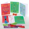 Baker Ross FE942 Christmas Threading Card Kits - Pack of 6, Make Your Own Christmas Cards, Introduction to Threading for Beginners, Educational Crafts for Kids view 1