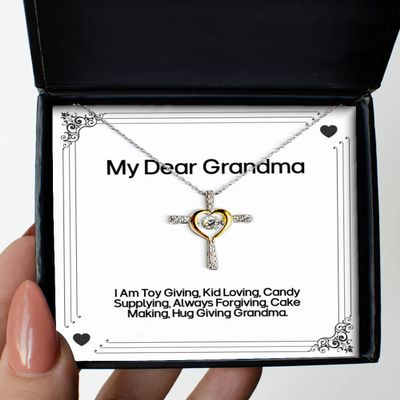 Mugart I Am Toy Giving, Kid Loving, Candy Supplying, Always Forgiving, Cake Making, Hug. Cross Dancing Necklace, Grandma, Fancy Gifts for Grandma