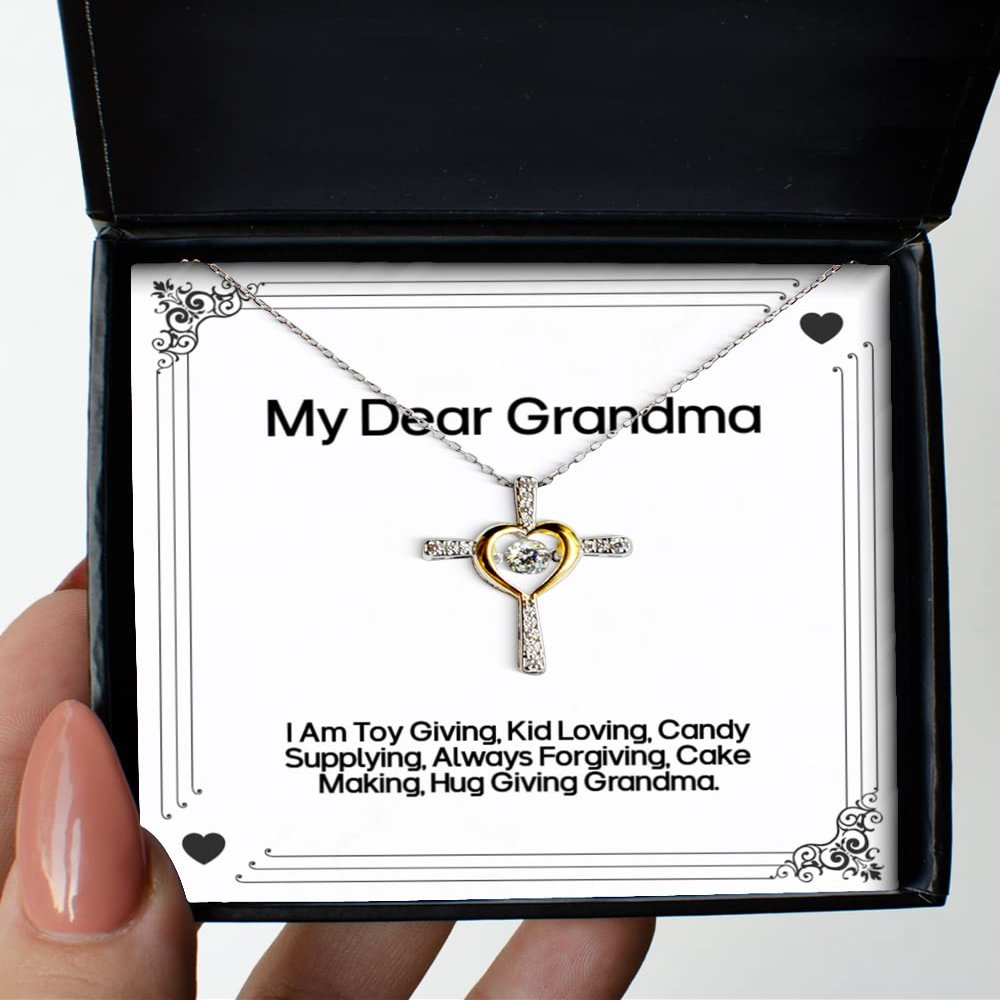 Mugart I Am Toy Giving, Kid Loving, Candy Supplying, Always Forgiving, Cake Making, Hug. Cross Dancing Necklace, Grandma, Fancy Gifts for Grandma