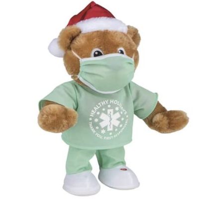 Gemmy Enchanted Forest Animated Dancing First Responder Bear Plays and Dances to The Song Rescue Me