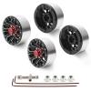 Rchobbytop 1.9" Beadlock Wheels, 4pcs Aluminum Rims w/Caps Locknuts for 1/10 RC Crawler Truck TRX-4 SCX10 SCX10 II RC4WD TF2 Gelande II D90 Gmade, Black/Red view 1