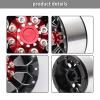 Rchobbytop 1.9" Beadlock Wheels, 4pcs Aluminum Rims w/Caps Locknuts for 1/10 RC Crawler Truck TRX-4 SCX10 SCX10 II RC4WD TF2 Gelande II D90 Gmade, Black/Red view 4