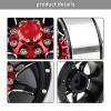 Rchobbytop 4pcs Aluminum 1.9 Beadlock Wheels RC Wheel Rim Hub w/Caps Locknuts for 1/10 RC Rock Crawler Truck TRX-4 Axial Wraith SCX10 SCX10 II RR10 Bomber RC4WD Gelande II D90 TF2 Gmade, Black/Red view 3