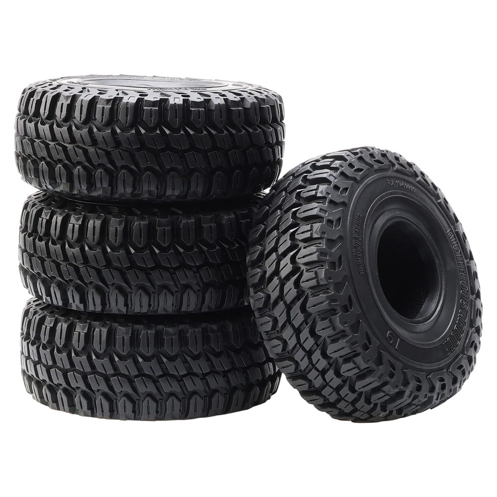 Rchobbytop 4PCS 1.9 Inch Tires OD 5 Inch / 128mm Rubber Tyres with Foam Inserts for 1/10 RC Rock Crawler Axial SCX10 SCX10 II 90046 90047 SCX10 III AXI03007 TRX6 TRX4 RC4WD D90 D110