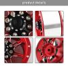 4pcs 1.9" Aluminum Beadlock Wheel w/Caps Locknuts RC Wheel Rim for 1/10 RC Rock Crawler Truck TRX-4 Axial Wraith SCX10 SCX10 II RR10 Bomber RC4WD Gelande II D90 TF2 Gmade, Red/Black, RC Part view 3