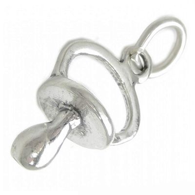 Absolutely Charming Pacifier Soother Binky 3D 925 Solid Sterling Silver Charm Pendant Bracelet Jewelry Making Supply