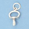 Absolutely Charming Pacifier Soother Binky 3D 925 Solid Sterling Silver Charm Pendant Bracelet Jewelry Making Supply view 2