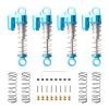 Rchobbytop 4-Pack Aluminum Shock Absorber Assembled Shocks Set with Spare Springs Full Metal Dampers Upgrade Parts for Axial SCX24 1/24 RC Crawler Car, Blue view 1