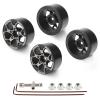 Rchobbytop Aluminum Heavy Duty 1.9 Beadlock Wheels w/Lock Nuts Cross Wrench for 1/10 RC Crawler Truck TRX-4 SCX10 II Jeep JLU Wrangler RC4WD Gmade etc, Black/Silver view 1