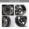 Rchobbytop Aluminum Heavy Duty 1.9 Beadlock Wheels w/Lock Nuts Cross Wrench for 1/10 RC Crawler Truck TRX-4 SCX10 II Jeep JLU Wrangler RC4WD Gmade etc, Black/Silver view 4
