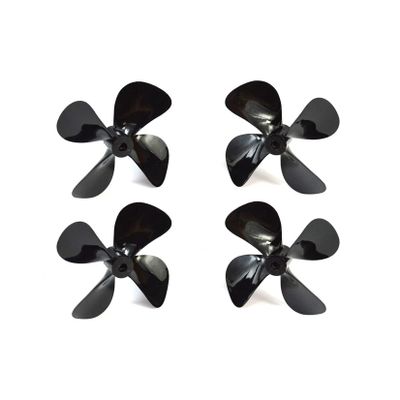 2Pairs Outboard 4-Blade Propeller 50x4mm/55x4mm/60x4mm High-Hardness Resin Fully Immersed Underwater CW+CCW Props Replacement Parts for RC Trawl Net Tug Bait Fish Lure Boat