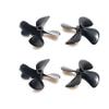 2Pairs Outboard 4-Blade Propeller 50x4mm/55x4mm/60x4mm High-Hardness Resin Fully Immersed Underwater CW+CCW Props Replacement Parts for RC Trawl Net Tug Bait Fish Lure Boat view 2