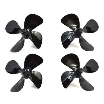 2Pairs Outboard 4-Blade Propeller 50x4mm/55x4mm/60x4mm High-Hardness Resin Fully Immersed Underwater CW+CCW Props Replacement Parts for RC Trawl Net Tug Bait Fish Lure Boat