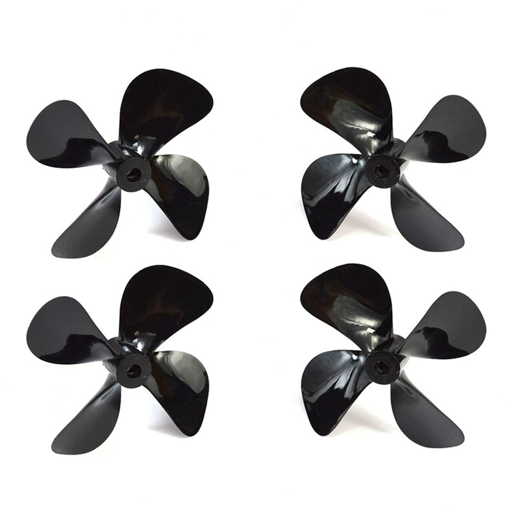 2Pairs Outboard 4-Blade Propeller 50x4mm/55x4mm/60x4mm High-Hardness Resin Fully Immersed Underwater CW+CCW Props Replacement Parts for RC Trawl Net Tug Bait Fish Lure Boat