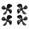 2Pairs Outboard 4-Blade Propeller 50x4mm/55x4mm/60x4mm High-Hardness Resin Fully Immersed Underwater CW+CCW Props Replacement Parts for RC Trawl Net Tug Bait Fish Lure Boat view 1